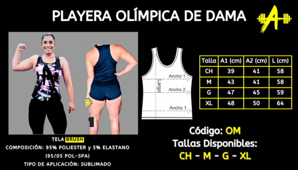 ficha tecnica de playera olimpica de dama