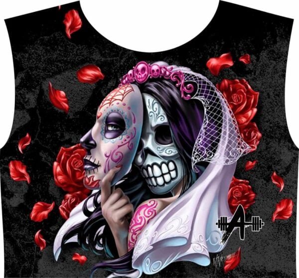 Calavera, Negro, Flores,