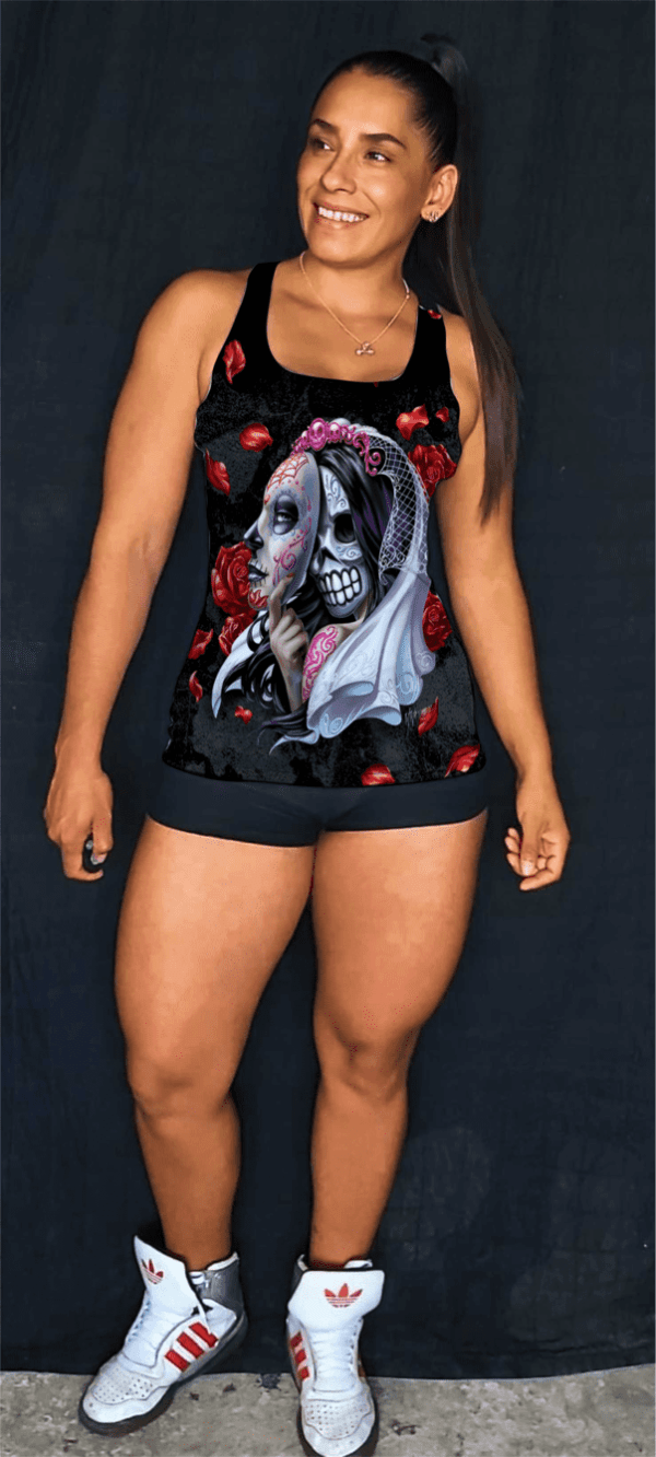 Calavera, Negro, Flores,