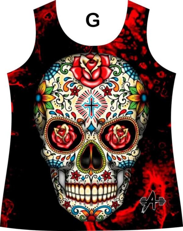 Calavera, Rojo, Flores, Negro