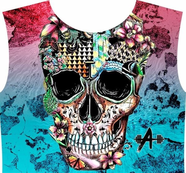 Calavera, Colorido, Azul, Rojo