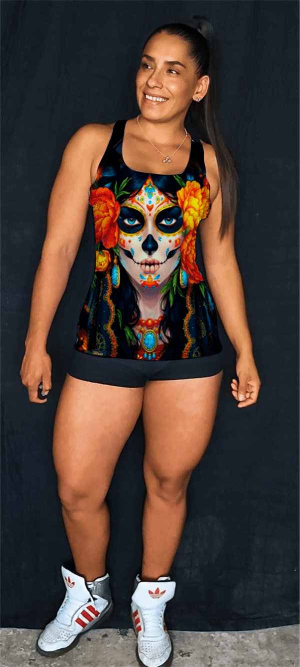 Catrina, Colorido, Calavera, Flores, Naranja